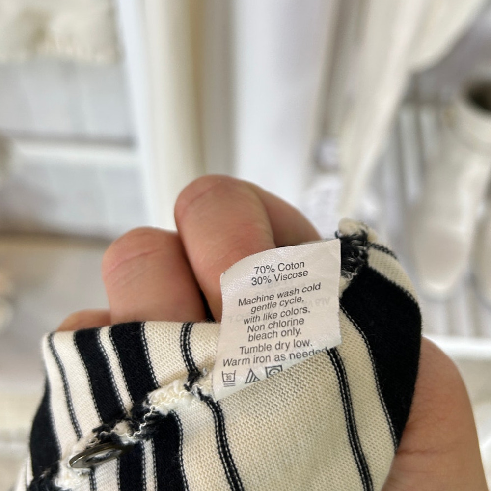 J Crew Women's Size S Cream & Black Button Back Fit & Flare Striped Dress #0301 - Picture 9 of 12